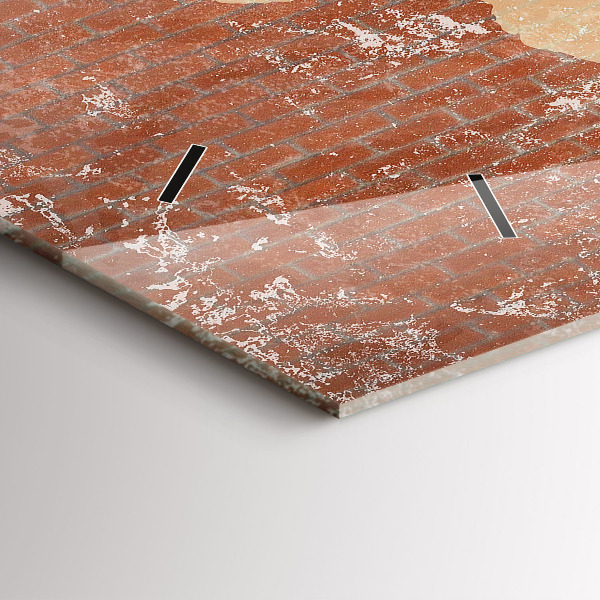 Vízszintes üvegóra Világtérkép téglán