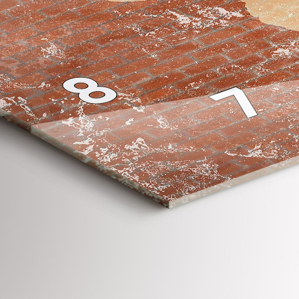 Vízszintes üvegóra Világtérkép téglán