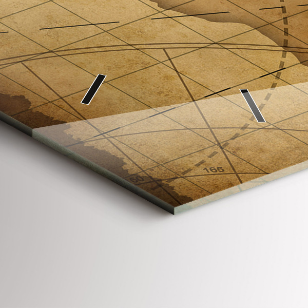 Vízszintes üvegóra Vintage világtérkép