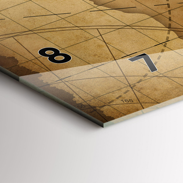 Vízszintes üvegóra Vintage világtérkép