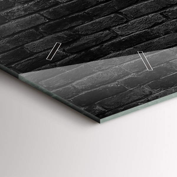 Vízszintes üvegóra Sötét téglafal