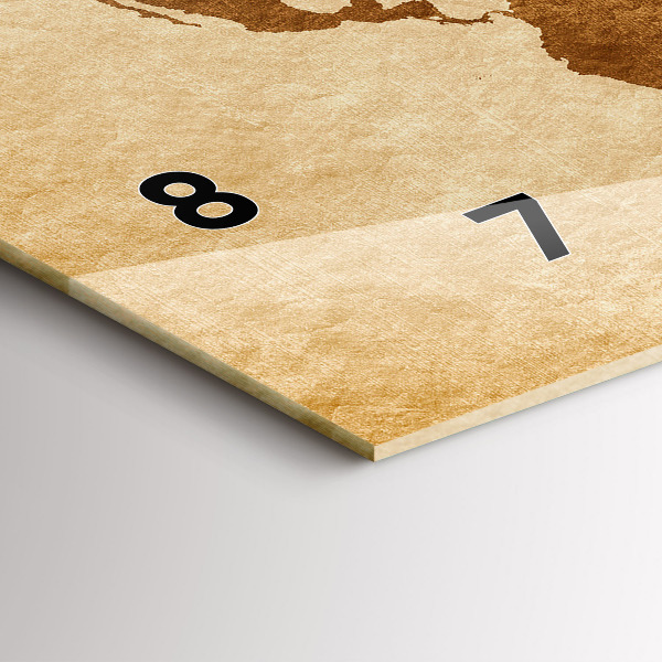 Vízszintes üvegóra Régi stílusú világtérkép