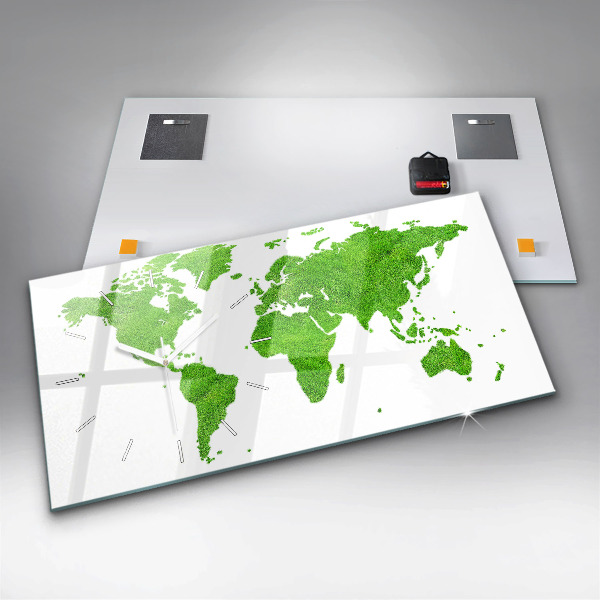 Vízszintes üvegóra Zöld fű térkép