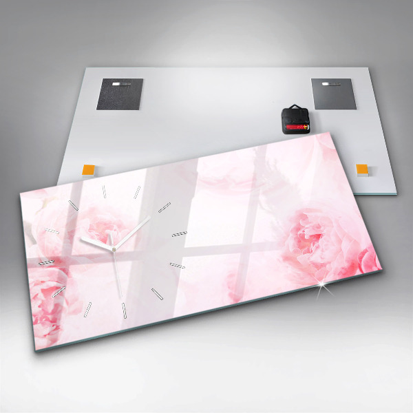 Vízszintes üvegóra Virágzó virágok