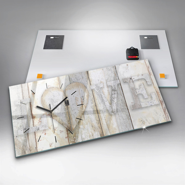 Vízszintes üvegóra A szerelem felirat