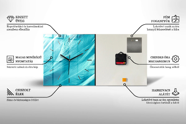 Vízszintes üvegóra Pálma levelek