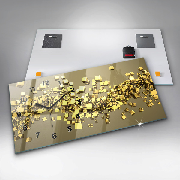 Vízszintes üvegóra Arany négyzetek