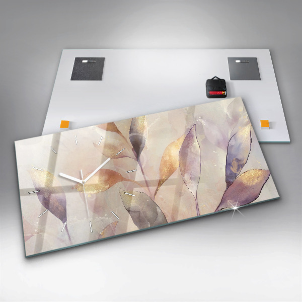 Vízszintes üvegóra Absztrakt boho levelek