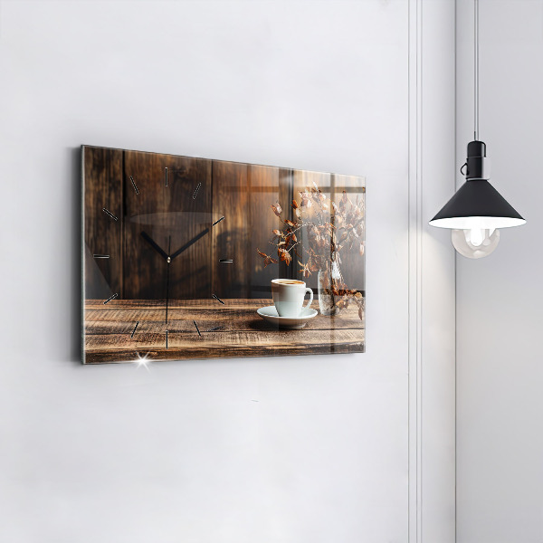 Vízszintes üvegóra Egy csésze kávét