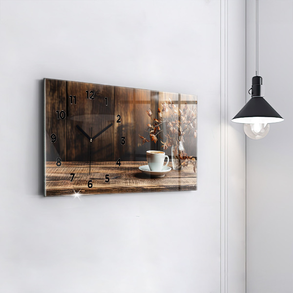 Vízszintes üvegóra Egy csésze kávét