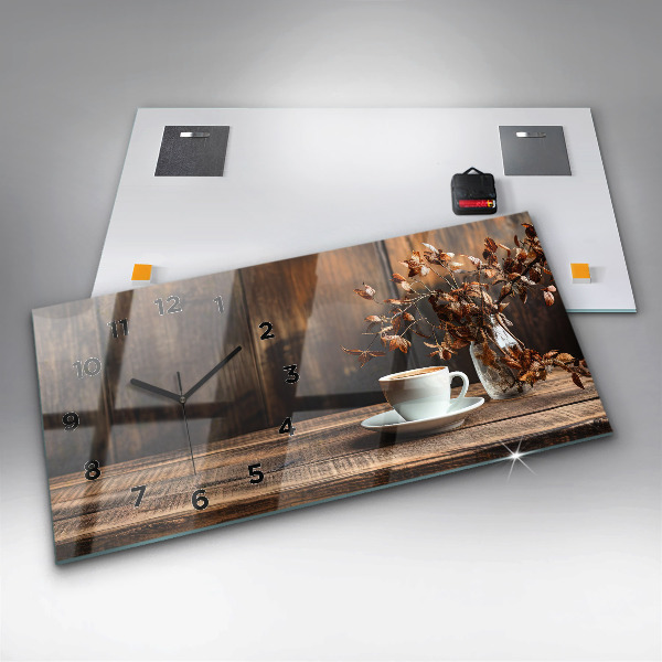 Vízszintes üvegóra Egy csésze kávét