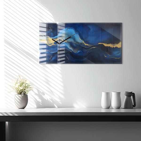 Vízszintes üvegóra Kék márvány