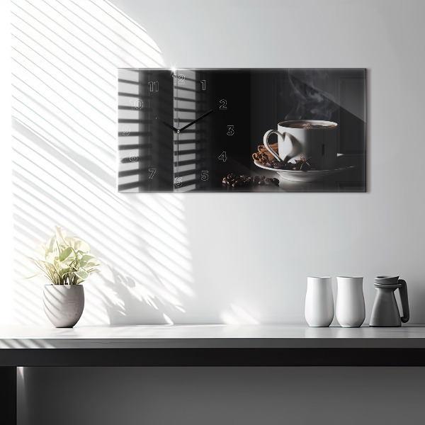 Vízszintes üvegóra Egy csésze kávét