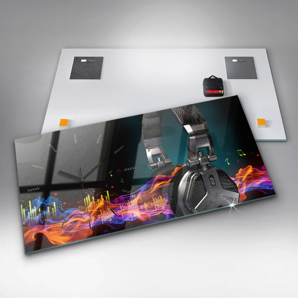 Vízszintes üvegóra Fejhallgató és hanghullámok