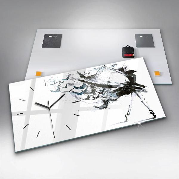 Vízszintes üvegóra Balettet táncoló nő