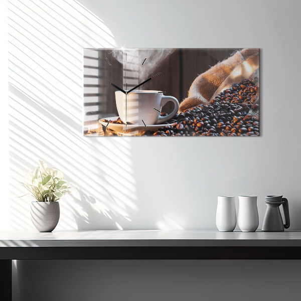 Vízszintes üvegóra Egy csésze kávét