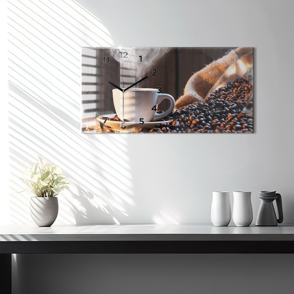 Vízszintes üvegóra Egy csésze kávét