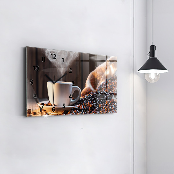 Vízszintes üvegóra Egy csésze kávét