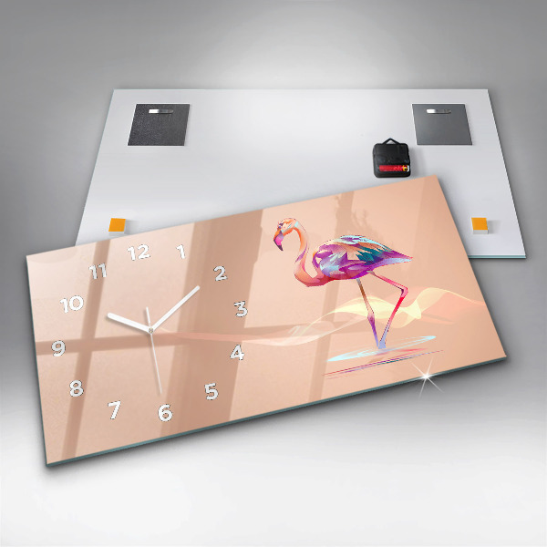 Vízszintes üvegóra Flamingo illusztráció