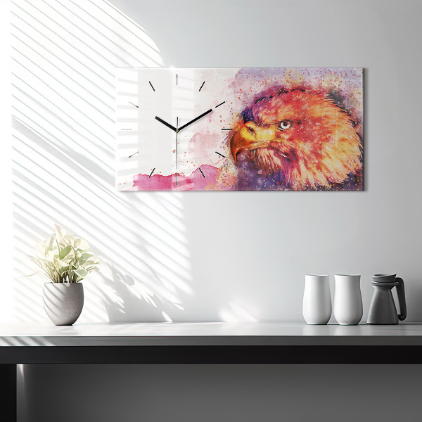 Vízszintes üvegóra Akvarell sas háttér