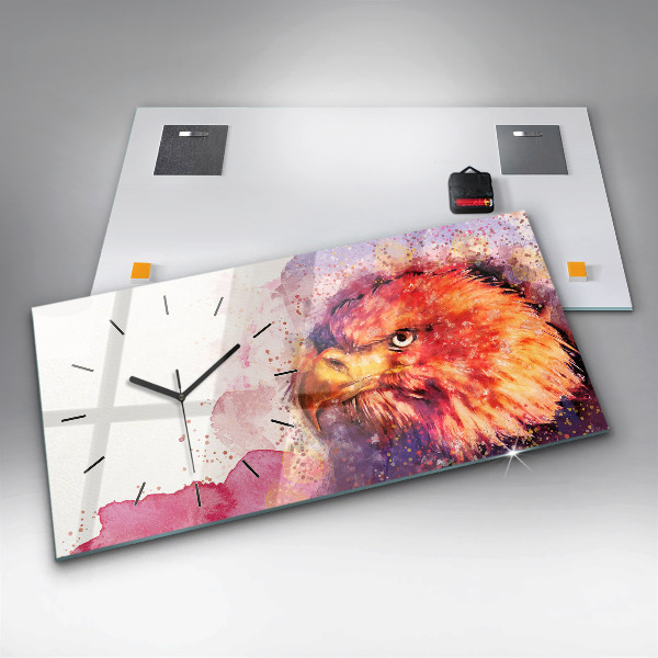 Vízszintes üvegóra Akvarell sas háttér