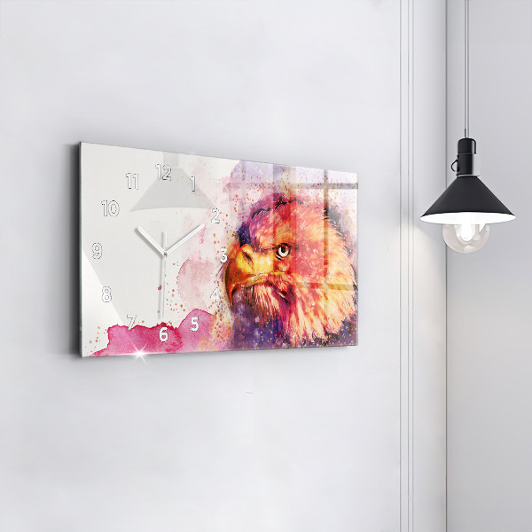 Vízszintes üvegóra Akvarell sas háttér