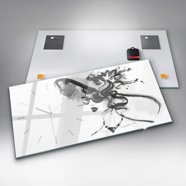 Vízszintes üvegóra Divatos nő