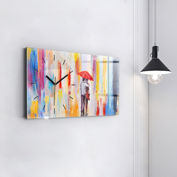 Vízszintes üvegóra Pár az esőben