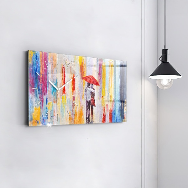 Vízszintes üvegóra Pár az esőben