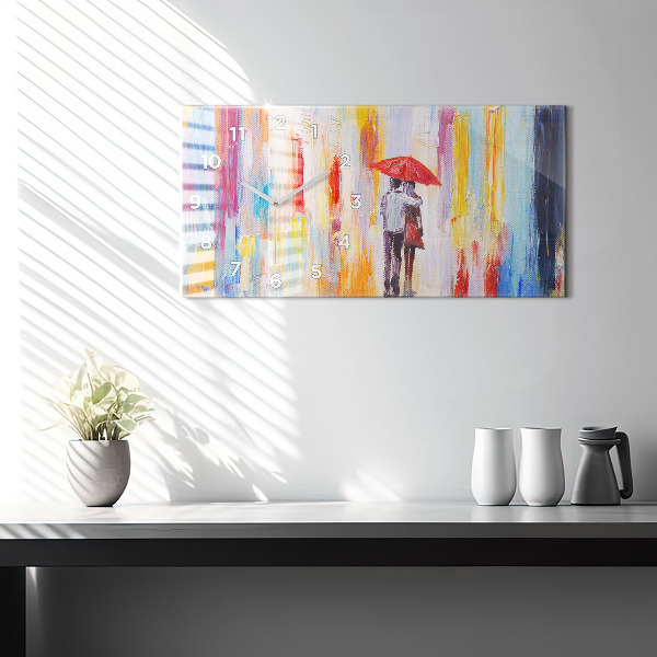 Vízszintes üvegóra Pár az esőben