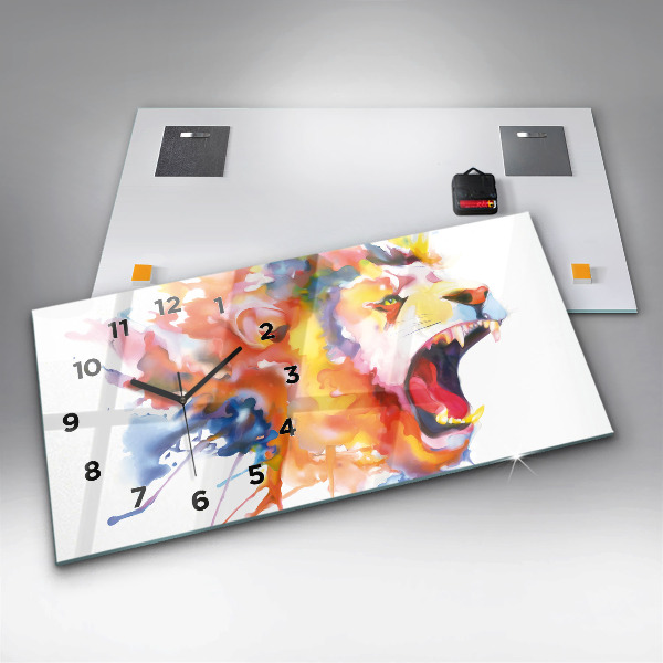 Vízszintes üvegóra Oroszlán - akvarell