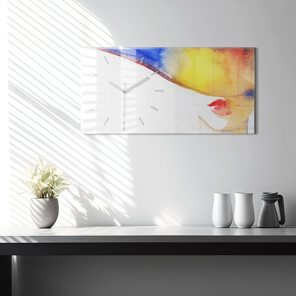 Vízszintes üvegóra Nő kalapban