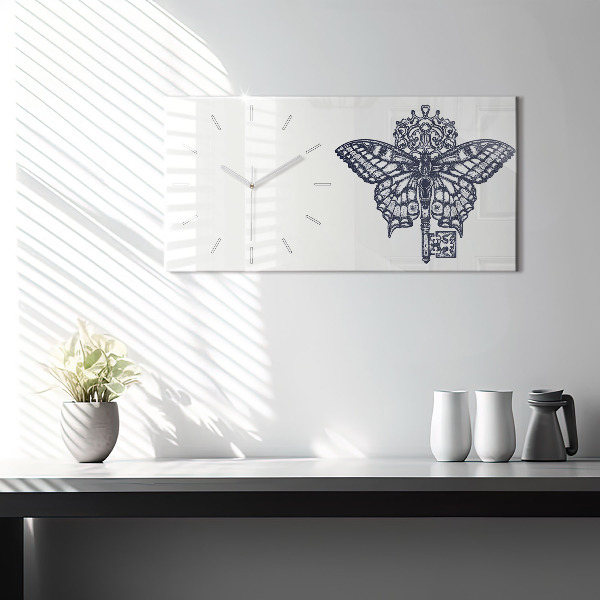 Vízszintes üvegóra Pillangós és kulcsos bohó stílus