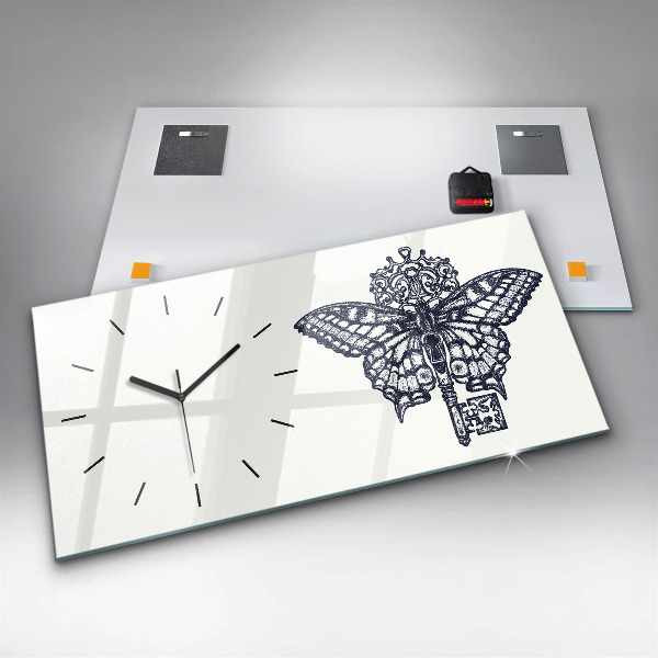 Vízszintes üvegóra Pillangós és kulcsos bohó stílus