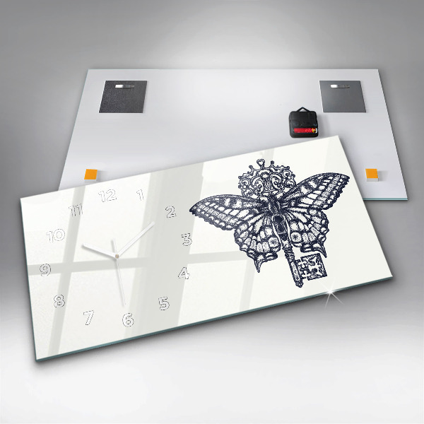 Vízszintes üvegóra Pillangós és kulcsos bohó stílus