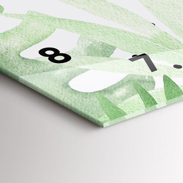 Vízszintes üvegóra Zöld levelek