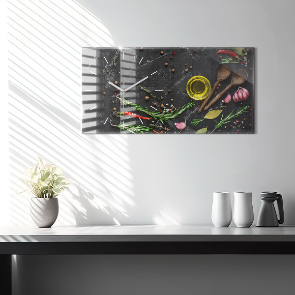 Vízszintes üvegóra Fűszerek a pulton