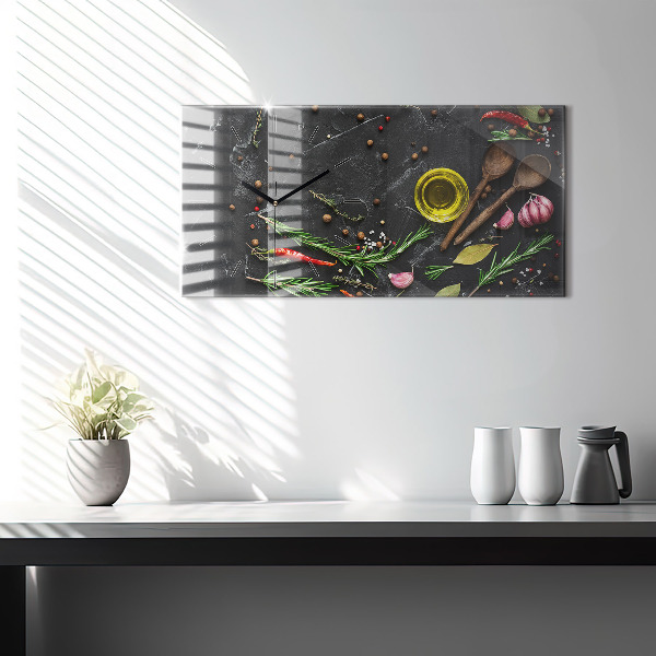 Vízszintes üvegóra Fűszerek a pulton