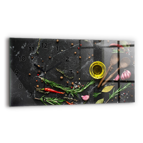 Vízszintes üvegóra Fűszerek a pulton