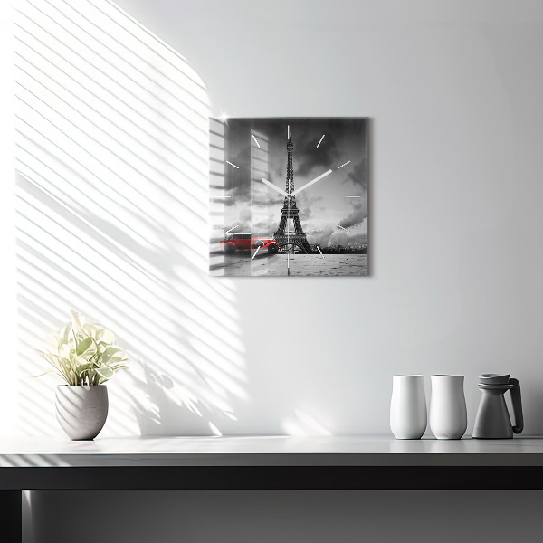 Szögletes fali üvegóra Párizsi Effel-torony