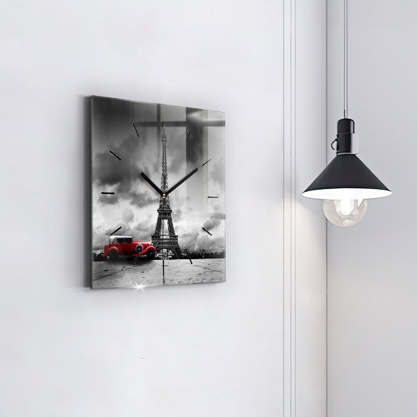 Szögletes fali üvegóra Párizsi Effel-torony