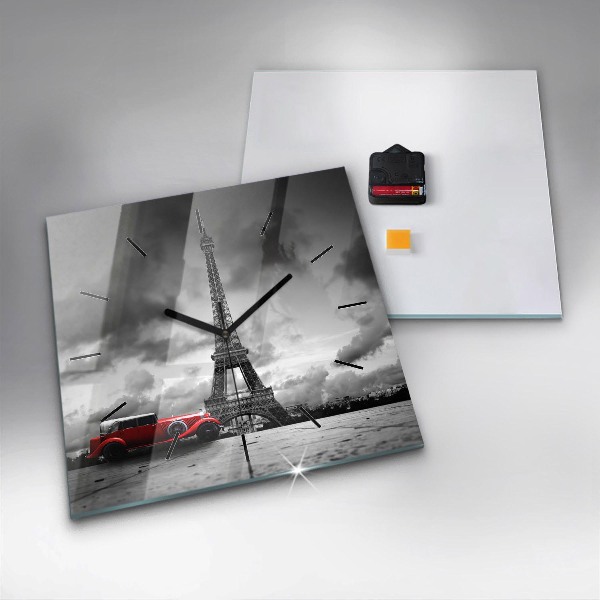 Szögletes fali üvegóra Párizsi Effel-torony