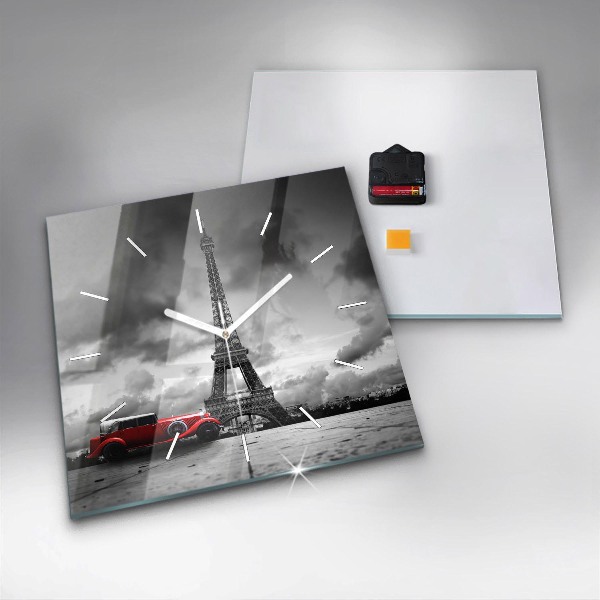 Szögletes fali üvegóra Párizsi Effel-torony