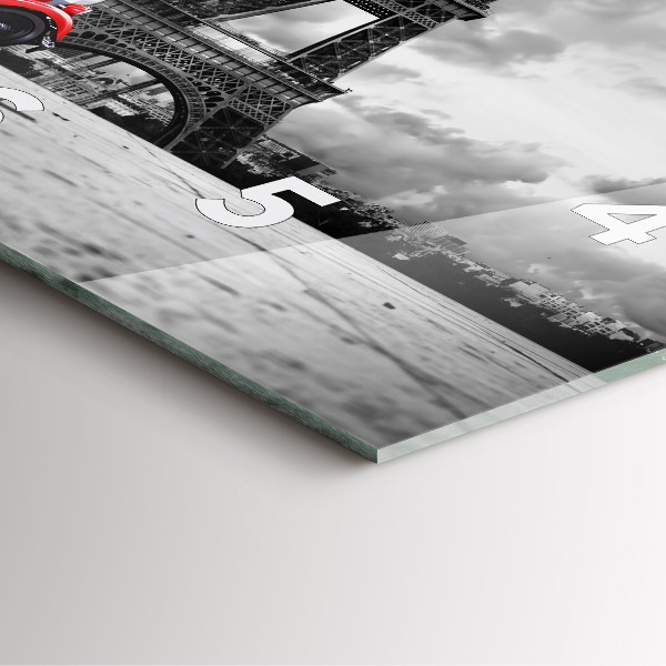 Szögletes fali üvegóra Párizsi Effel-torony