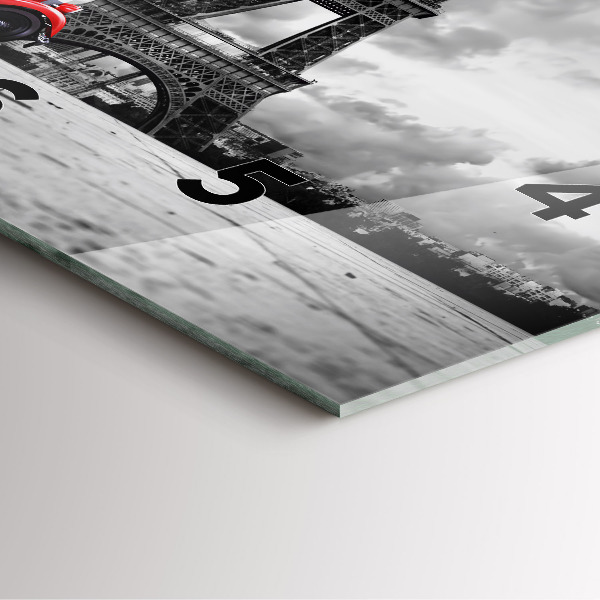 Szögletes fali üvegóra Párizsi Effel-torony