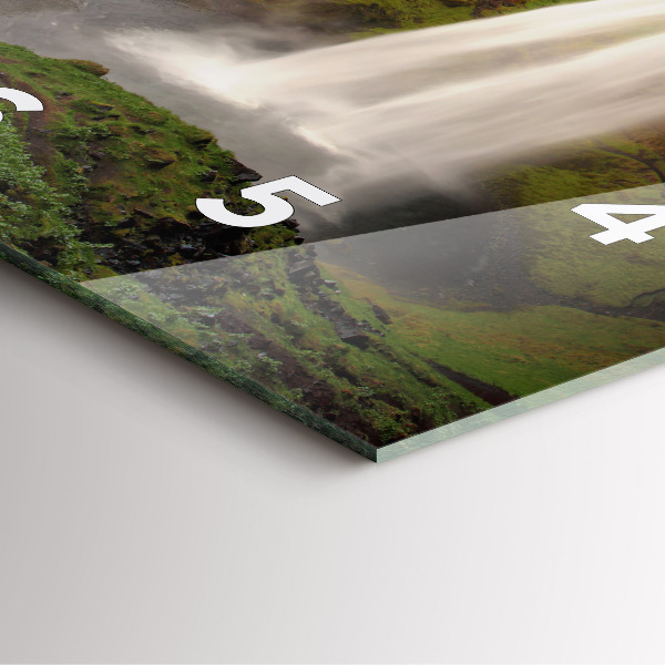 Szögletes fali üvegóra Vízesés Izlandon