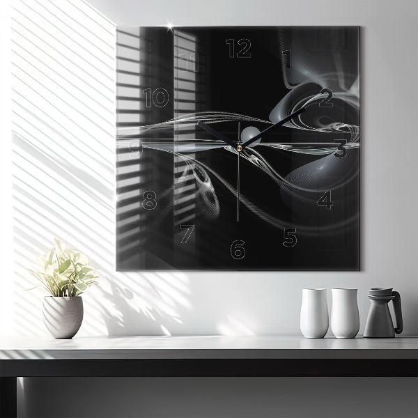 Szögletes fali üvegóra Absztrakt füst