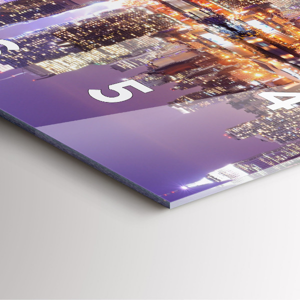 Szögletes fali üvegóra New York City éjjel