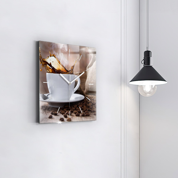 Szögletes fali üvegóra Egy csésze kávét
