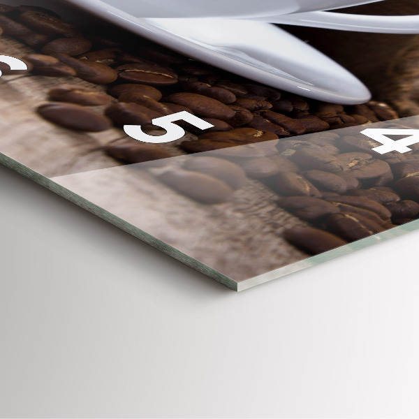 Szögletes fali üvegóra Egy csésze kávét